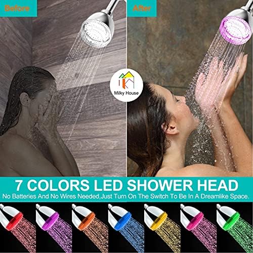 Milky House 7 Color LED Fixed Showerhead