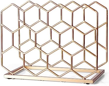 14 Bottle Countertop Wine Rack - Modern Gold Metal Design