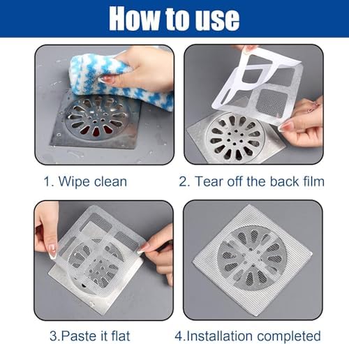 30 Pcs 4x4 Inch Disposable Hair Catcher for Bathrooms and Showers