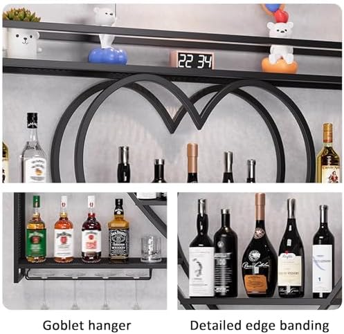 JKGHK 4-Layer Wall Mounted Wine Rack Black Industrial Style