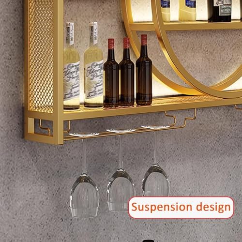 JKGHK Wall Mounted Glass Holder 3-Layer Wine Rack Gold 393in100cm