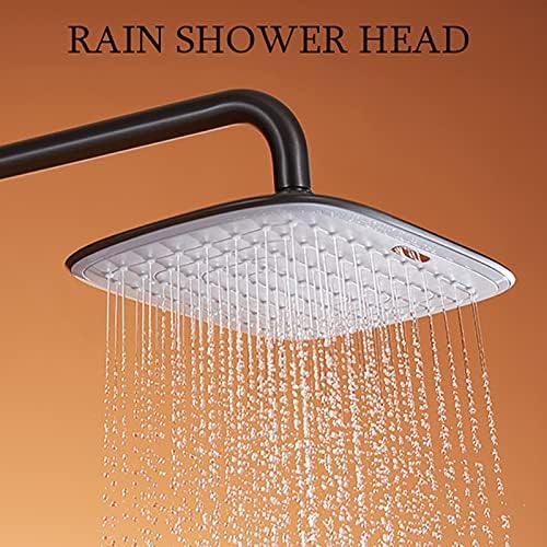 Chrome Wall Mounted Shower Faucet Set with Hidden Spout and Rain Shower Head