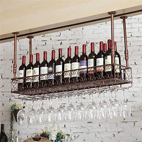 Adjustable Wall-Mounted Wine Rack with Glass Holders