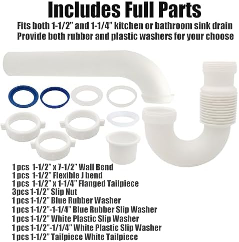 Variimage Flexible P Trap for Bathroom Sink Drain Kit