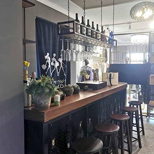 ZJDYDY Wall-Mounted Wine Glass Rack with Adjustable Height