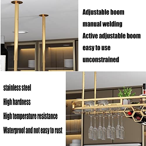 WORDFUN Adjustable Wall-Mounted Wine Glass Rack