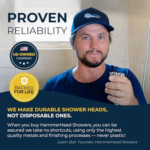 HammerHead Showers Dual Combo - 8-Inch Rainfall 3-Flow Handheld