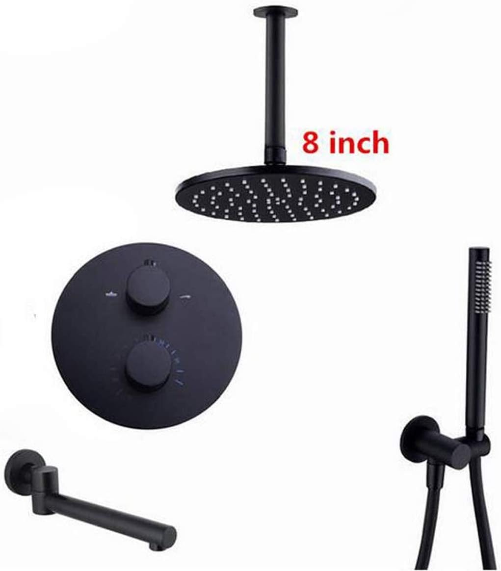 Luxury Shower Set with 8-12 Round Rainfall and Handheld Shower Heads