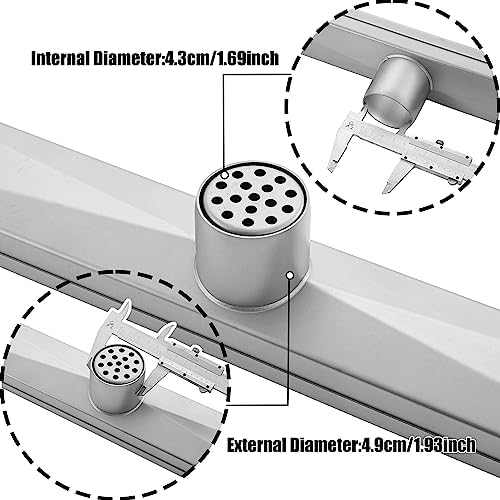 JECONNY 48 Inch Linear Shower Drain with 304 Stainless Steel Panel