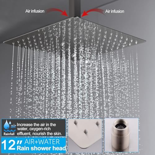 KATAIS Brushed Nickel Shower Trim System with Digital Display