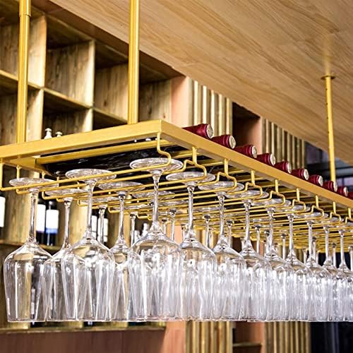 Pimex Gold Ceiling Wine Rack with Adjustable Height