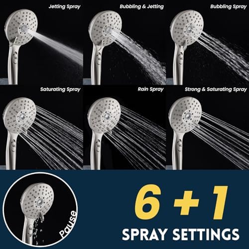 Ryamen Dual Shower Head Combo with 6 Settings and Adjustable Slide Bar 1