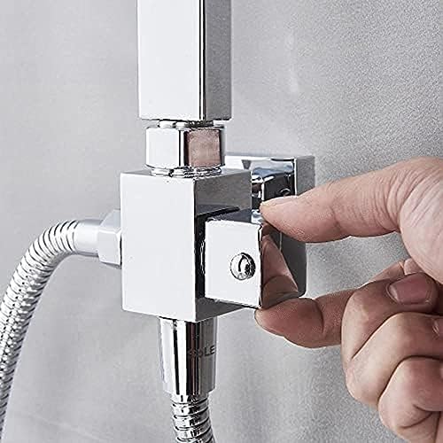 Chrome Bath Shower Faucet with Handheld and Rainfall 2-way Switch