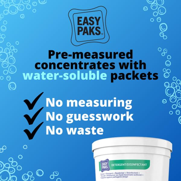 Diversey 5412135 Easy Paks Detergent Disinfectant 90-Paks per Tub Pack of 2