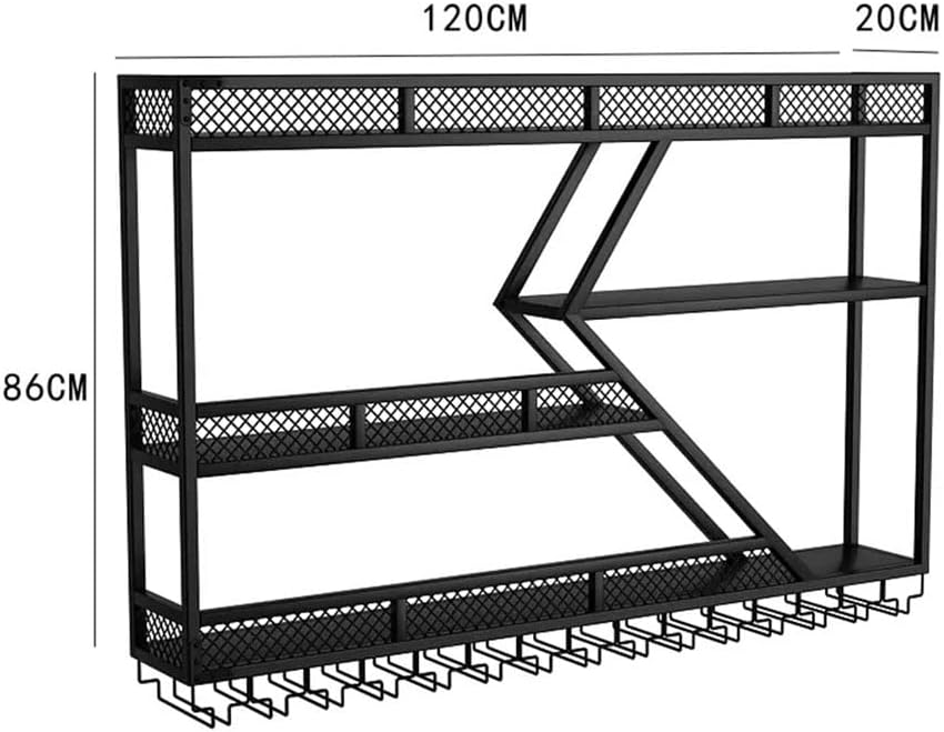 LED Wall Mounted Wine Rack with Glass Holders