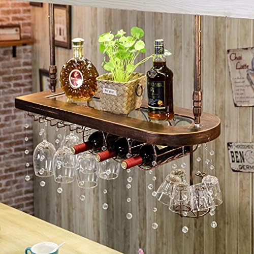 Wall Mounted Wine Rack - Rustic Design Adjustable Height Multi-purpose Storage
