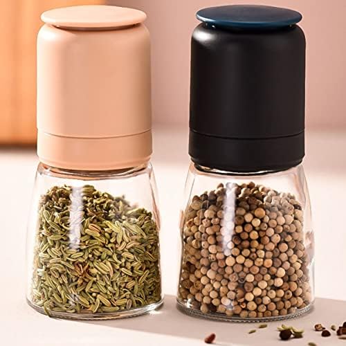 Alipis Salt Pepper Shaker Set with Refillable Glass Bottle