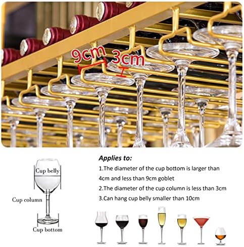 Pimex Gold Ceiling Wine Rack with Adjustable Height