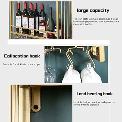 Pimex Wall-Mounted Wine Rack with Hooks and Double Layer Storage