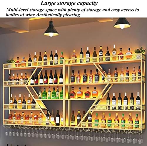 LED Wall Mounted Wine Rack with Glass Hangers 1