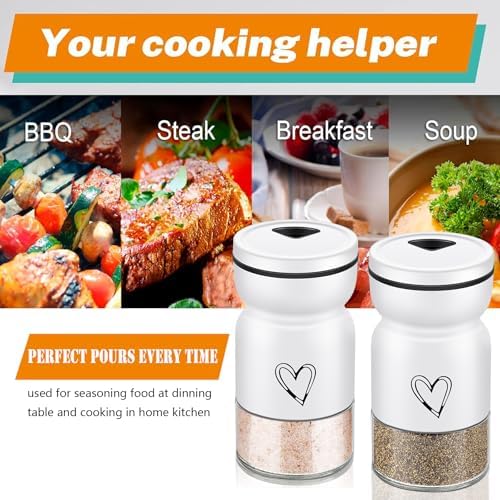 Stainless Steel Salt and Pepper Shaker Set with Adjustable Pour Holes