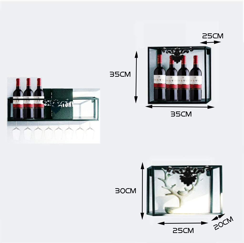 Pimex Wall-Mounted Wine Rack 2 Storeys Iron