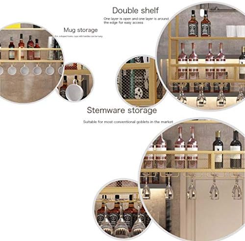 Pimex Wall-Mounted Wine Rack with Double Layer and Partitions