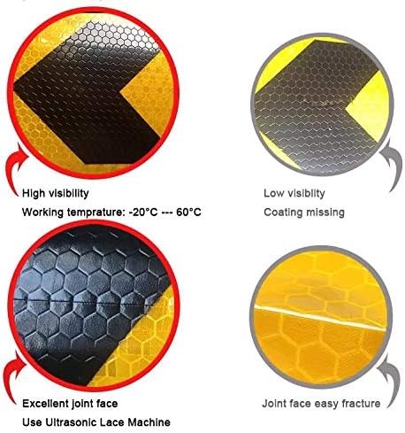 AISEY 2 x 30ft Reflective Safety Tape Yellow Black Waterproof 1