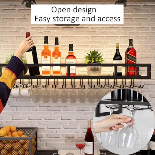 Wall-Mounted Wine Glass Holder For Kitchen Bar