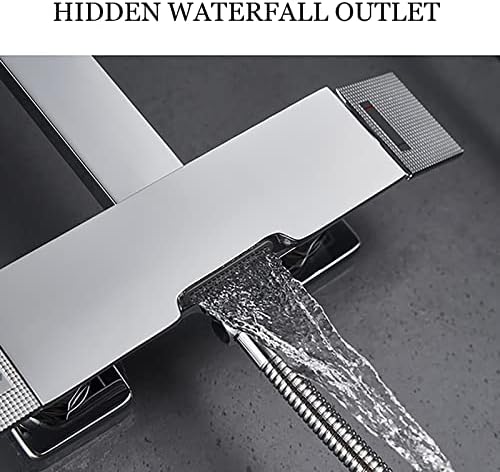 Brushed Gold Shower System Set with Adjustable Height and 3-Setting Handheld