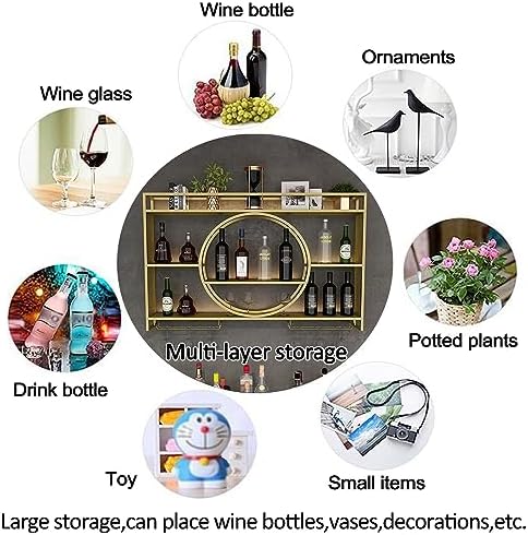 XONJEMU Wall Mounted Wine Rack with Stemware Hanger