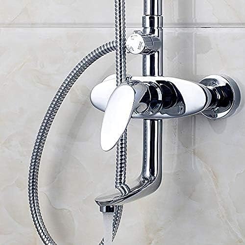TECKI Square Chrome LED Rain Shower Trim System 8 Inch