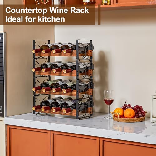 Xcosrack Freestanding Wine Rack with 4 Tiers and Patent Design