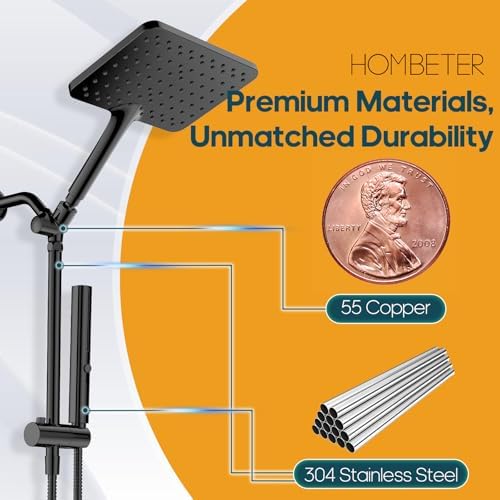 Hombeter 10 Inch Handheld Rain Shower Combo Matte Black