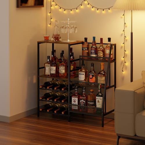 Hayexiha 3-Tier Freestanding Wine Liquor Rack Cabinet