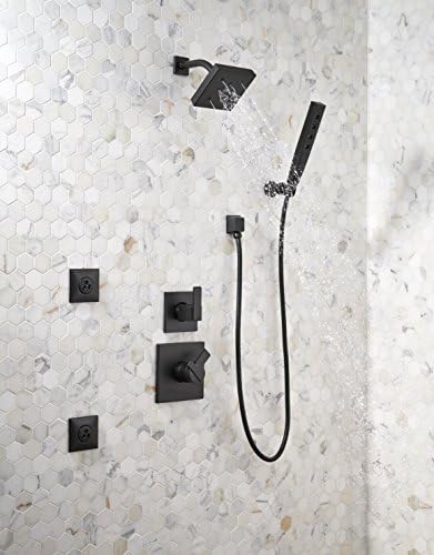 Delta H2Okinetic 5-Spray Matte Black Handheld Shower with Hose