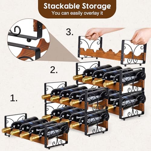 Xcosrack Freestanding Wine Rack with 4 Tiers and Patent Design