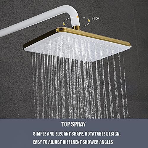 White Waterfall Shower System with Handheld Combo Set