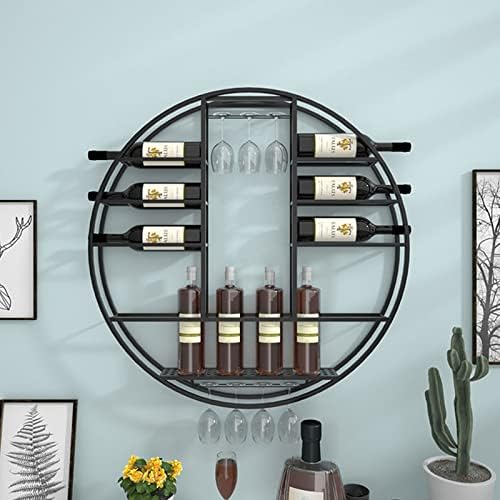 Pimex Wall-Mounted Wine Rack with Stemware Holder Black 80x11x80cm 1