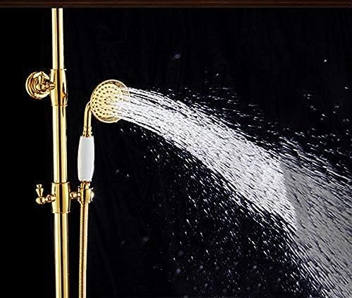 TECKI Luxury Brass Rainfall Shower Set 8 Inch Handheld