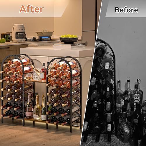 X-cosrack 40 Bottle Wine Rack with 2 Wooden Desks