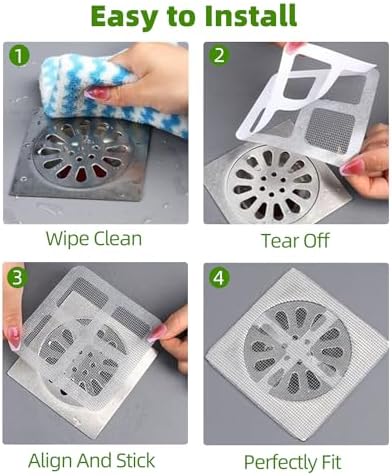 Disposable 4x4 Drain Covers 30 PCS Hair Catcher for Shower and Bath