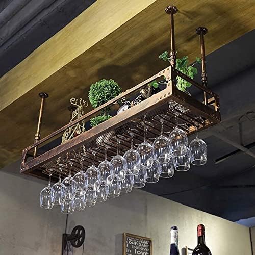Adjustable Ceiling Wine Glass Rack - Black Metal Wall-Mounted Holder 1