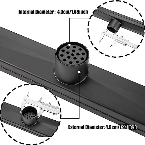 12 Inch Matte Black Linear Shower Drain with Removable Panel