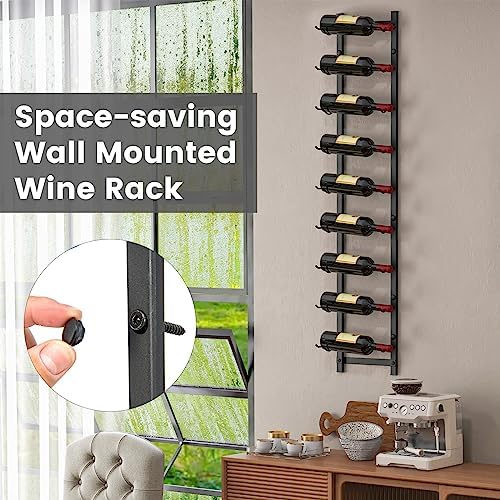 GOFLAME Wall Mounted Wine Rack for 9 Bottles