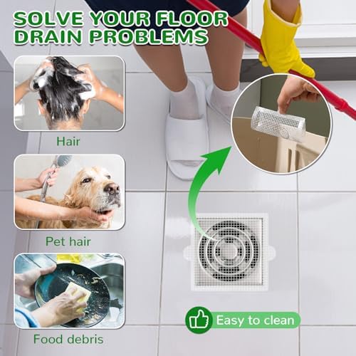 40 Pack Disposable Square Hair Catcher Sticker for Bathroom Drains