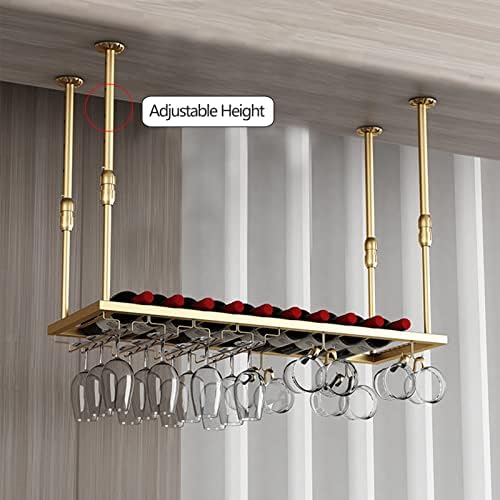 Ceiling Hanging Wine Rack with Glass Holder