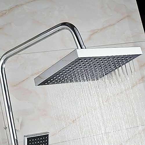 TECKI Rainfall Shower Faucet System with Handheld and Wall-mounted Mixer Set