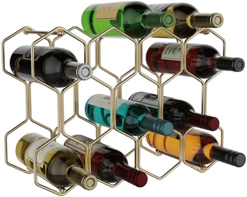 Buruis 14-Bottle Tabletop Wine Rack Gold 1