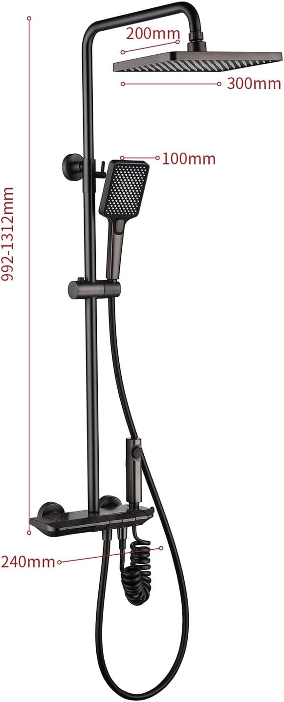 Thermostatic Shower System with 3 Modes Handheld and Rain Shower Head